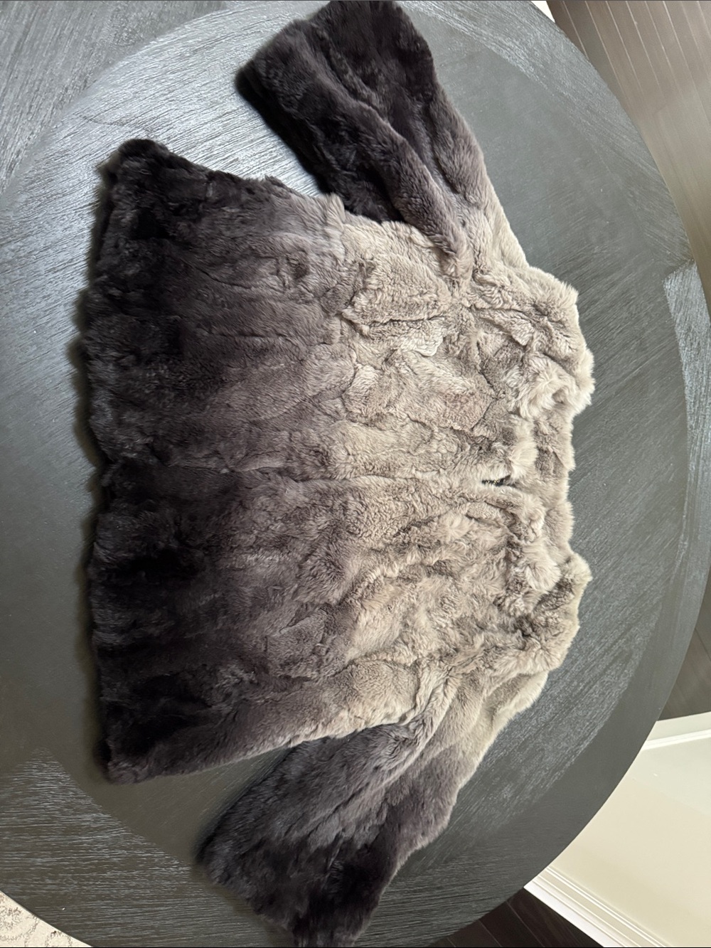 Plush Ombre Gray Rabbit Fur Jacket Sz XL